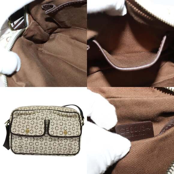 CELINE C Macadam Canvas Shoulder Bag White - Picture 10 of 12